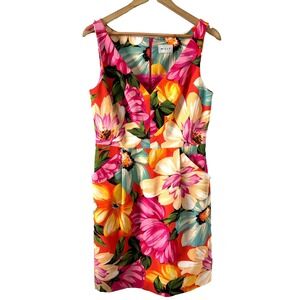 Milly | Floral Colorful Print Cocktail Party Sheath Dress Sz 8 aprox